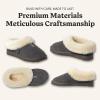 Fireside By Dearfoams Women’s Adelaide Slippers, Genuine Shearling Suede Scuff, Memory Foam Slip-in House Shoes(Grey)