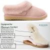 Fireside By Dearfoams Women’s Adelaide Slippers, Genuine Shearling Suede Scuff, Memory Foam Slip-in House Shoes(Pink)
