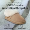 Fireside By Dearfoams Women’s Adelaide Slippers, Genuine Shearling Suede Scuff, Memory Foam Slip-in House Shoes(Sand)