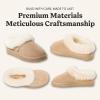 Fireside By Dearfoams Women’s Adelaide Slippers, Genuine Shearling Suede Scuff, Memory Foam Slip-in House Shoes(Sand)