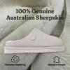Fireside by Dearfoams Women’s Greta Genuine Shearling Clog Slippers, 100% Natural Suede Clogs for Outdoor & Indoor(Bone)