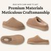 Fireside by Dearfoams Women’s Greta Genuine Shearling Clog Slippers, 100% Natural Suede Clogs for Outdoor & Indoor(Driftwood)
