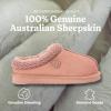 Fireside by Dearfoams Women’s Greta Genuine Shearling Clog Slippers, 100% Natural Suede Clogs for Outdoor & Indoor(Dusty Pink)