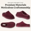 Fireside by Dearfoams Women’s Greta Genuine Shearling Clog Slippers, 100% Natural Suede Clogs for Outdoor & Indoor(Fig Purple)
