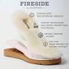 Fireside by Dearfoams Women’s Greta Genuine Shearling Clog Slippers, 100% Natural Suede Clogs for Outdoor & Indoor(Mystic Purple Taping)