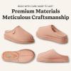 Fireside by Dearfoams Women’s Greta Genuine Shearling Clog Slippers, 100% Natural Suede Clogs for Outdoor & Indoor(Peach Dust)