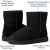 Fireside by Dearfoams Women’s Rosebery Shearling Lined Indoor/Outdoor Boot Mid Calf(Black)