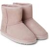 Fireside by Dearfoams Women’s Rosebery Shearling Lined Indoor/Outdoor Boot Mid Calf(Dusty Pink)