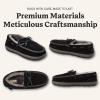 Fireside by Dearfoams mens Forster Genuine Shearling Moc With Stitching(Black)