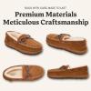 Fireside by Dearfoams mens Forster Genuine Shearling Moc With Stitching(Chestnut)