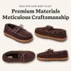 Fireside by Dearfoams mens Forster Genuine Shearling Moc With Stitching(Coffee)