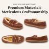 Fireside by Dearfoams mens Forster Genuine Shearling Moc With Stitching(Potting Soil)