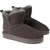 Fireside by Dearfoams unisex-child Bunbury Genuine Genuine Shearling Indoor/Outdoor Folddown Boot(Grey)
