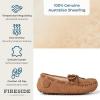 Fireside by Dearfoams unisex-child Parker Genuine Shearling Indoor and Outdoor Moccasin(Chestnut)