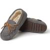 Fireside by Dearfoams unisex-child Parker Genuine Shearling Indoor and Outdoor Moccasin(Grey)