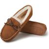 Fireside by Dearfoams womens Alice Springs Genuine Shearling Indoor/Outdoor Moccasin(Chestnut)