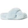 Fireside by Dearfoams womens Newcastle Crossband All Over Shearling Easy on/Off Slide(Bluewash)