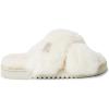 Fireside by Dearfoams womens Newcastle Crossband All Over Shearling Easy on/Off Slide(Cream)