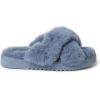 Fireside by Dearfoams womens Newcastle Crossband All Over Shearling Easy on/Off Slide(Flintstone)