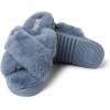 Fireside by Dearfoams womens Newcastle Crossband All Over Shearling Easy on/Off Slide(Flintstone)