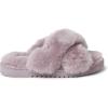 Fireside by Dearfoams womens Newcastle Crossband All Over Shearling Easy on/Off Slide(Frosted Plum)