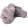 Fireside by Dearfoams womens Newcastle Crossband All Over Shearling Easy on/Off Slide(Frosted Plum)