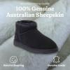 Fireside by Dearfoams womens Riverland Genuine Shearling Fur Lined Mini Ankle Boot With Platform Slipper(Black)