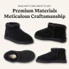 Fireside by Dearfoams womens Riverland Genuine Shearling Fur Lined Mini Ankle Boot With Platform Slipper(Black)