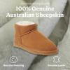 Fireside by Dearfoams womens Riverland Genuine Shearling Fur Lined Mini Ankle Boot With Platform Slipper(Chestnut)