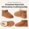 Fireside by Dearfoams womens Riverland Genuine Shearling Fur Lined Mini Ankle Boot With Platform Slipper(Chestnut)