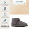 Fireside by Dearfoams womens Riverland Genuine Shearling Fur Lined Mini Ankle Boot With Platform Slipper(Grey)