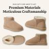 Fireside by Dearfoams womens Riverland Genuine Shearling Fur Lined Mini Ankle Boot With Platform Slipper(Sand)