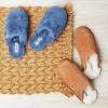 Fireside by Dearfoams womens Shelly Beach All Over Genuine Shearling Easy on/Off Scuff(Flintstone)