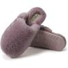 Fireside by Dearfoams womens Shelly Beach All Over Genuine Shearling Easy on/Off Scuff(Frosted Plum)