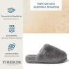 Fireside by Dearfoams womens Shelly Beach All Over Genuine Shearling Easy on/Off Scuff(Grey)