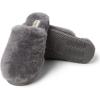 Fireside by Dearfoams womens Shelly Beach All Over Genuine Shearling Easy on/Off Scuff(Grey)