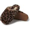 Fireside by Dearfoams womens Shelly Beach All Over Genuine Shearling Easy on/Off Scuff(Leopard)