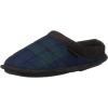 Dearfoams Baby-Boy’s Peyton Kids Mixed Material Clog Slipper(Black Watch Plaid)
