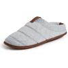 Dearfoams Men’s Ashton Quilted Memory Foam Jersey Clog Slipper(Light Heather Grey)