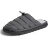 Dearfoams Men’s Austin Quilted Memory Foam Sweatshirt Scuff Slipper(Black)