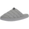 Dearfoams Men’s Austin Quilted Memory Foam Sweatshirt Scuff Slipper(Light Heather Grey)