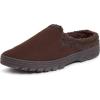 Dearfoams Men’s Breathable Perforted Microsuede Clog Slipper(Coffee)