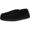 Dearfoams Men’s Cordurory Moccasin Slip-On Loafer(Black)