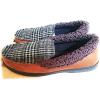 Dearfoams Men’s Microfiber Suede Moc with Memory Foam Moccasin Brown Plaid Large 11-12