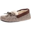 Dearfoams Unisex-Adult Mixed Material Moccasin Women’s(Brown)