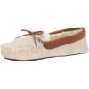 Dearfoams Unisex-Adult Mixed Material Moccasin Women’s(Oatmeal Heather)