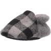 Dearfoams Unisex-Child Emerson Woven Plaid Closed Back Slipper(Light Heather Grey)