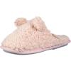 Dearfoams Unisex-Child Kids Toddlers faux sherpa Scuff with Ears Slipper(Dusty Pink)
