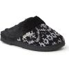 Dearfoams Women’s Allison Chenille Fairisle Scuff Slipper(Black)
