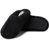 Dearfoams Women’s Bailey Plush Furry Scuff Slipper(Black)